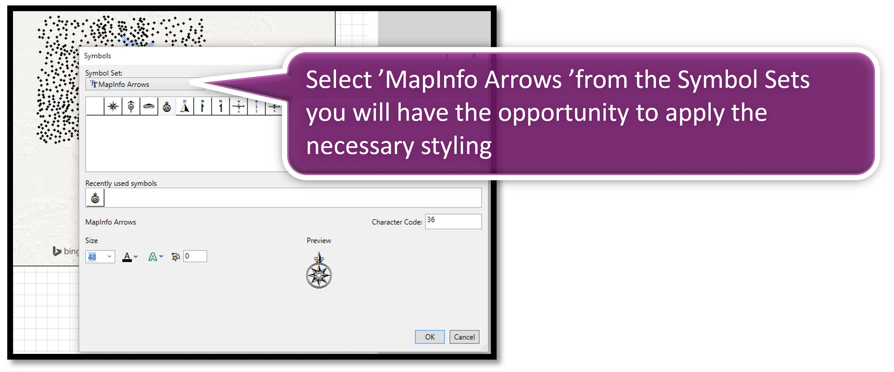 Select MapInfo Arrows Select MapInfo Arrows